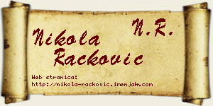 Nikola Racković vizit kartica